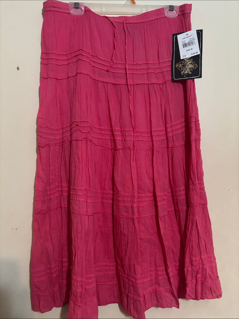 Jane Ashley Pink Tiered Maxi Skirt